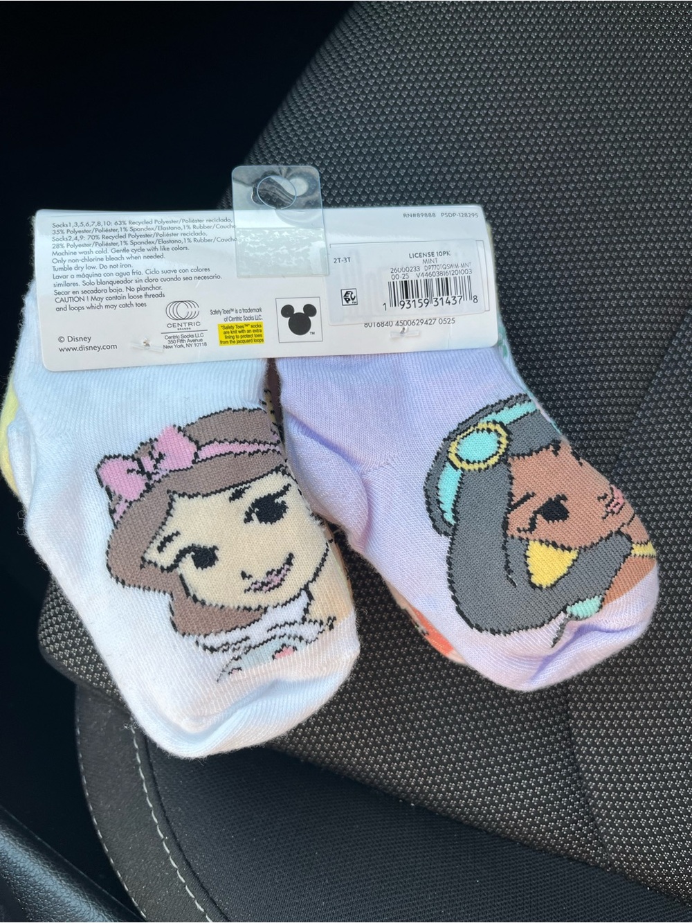 Disney Toddler Crew Socks - Lavender, White & Pastel Accents